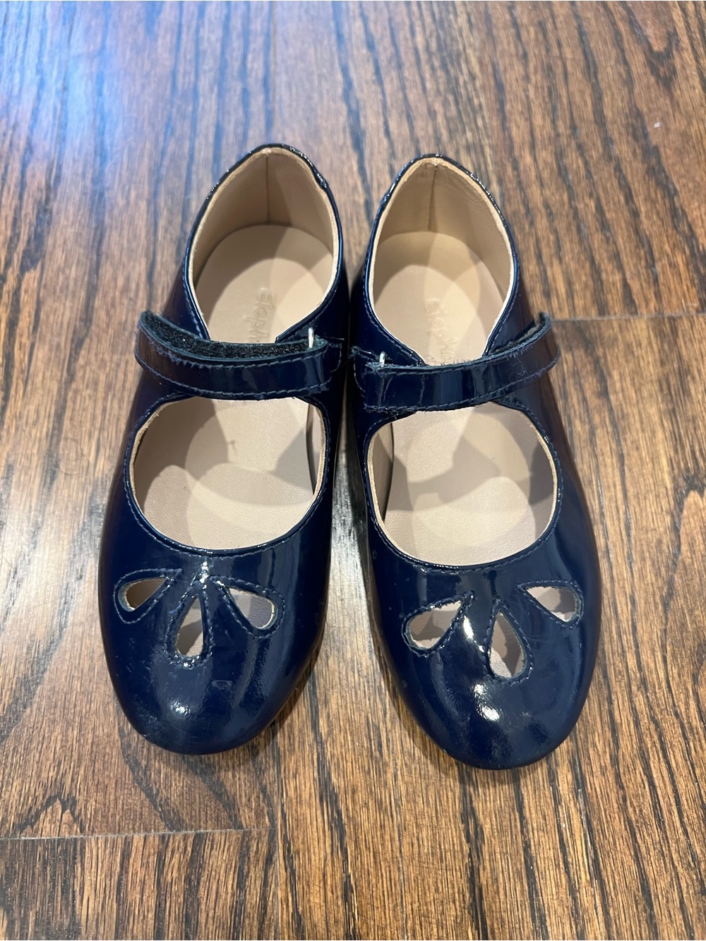 Elephantito Girls Blue Patent Leather Mary Jane Flats US 9 EU 25